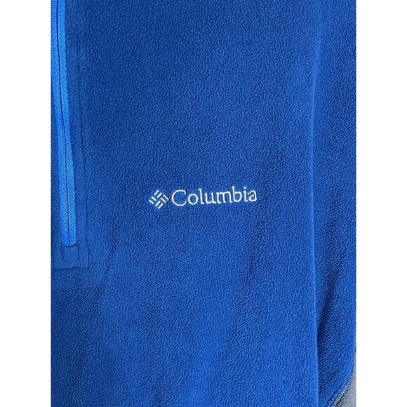 Columbia Mens XL Blue & Gray Long Sleeve 1/4 Zip Pullover Fleece Sweater - Picture 2 of 5